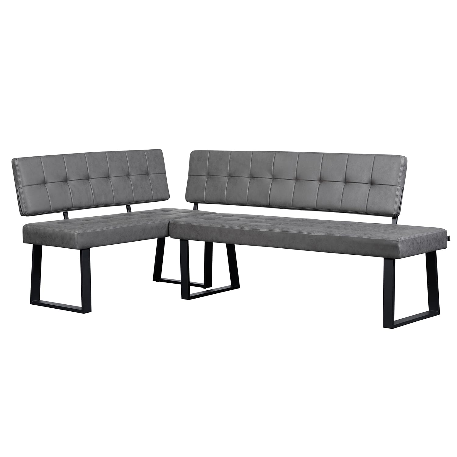 B&D home® Eckbank AKA – Esszimmerbank mit Lehne, beidseitig montierbar (Links/rechts), Kaltschaum-Polsterung, platzsparend, für Esszimmer, Küche & Flur, ca. 176 x 140 cm