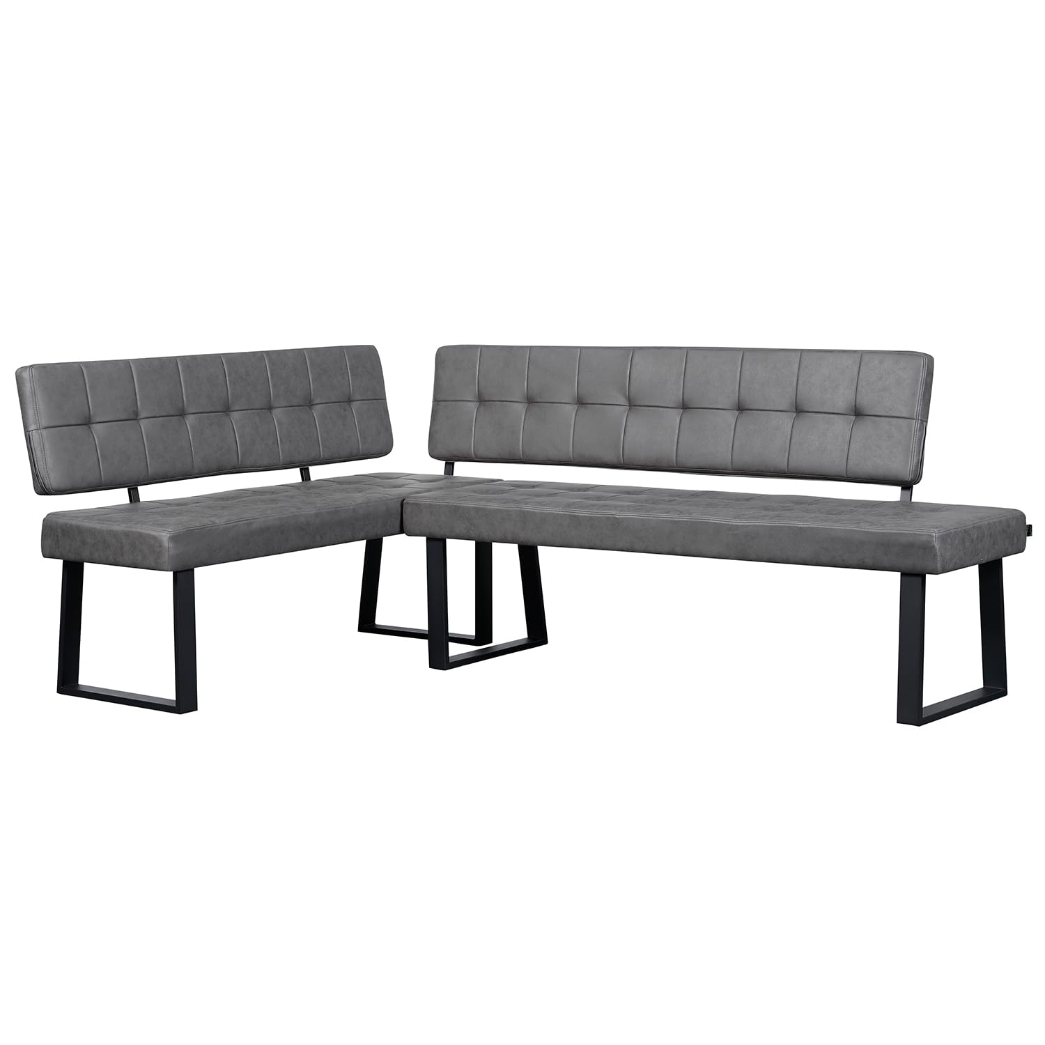 B&D home® Eckbank AKA – Esszimmerbank mit Lehne, beidseitig montierbar (Links/rechts), Kaltschaum-Polsterung, platzsparend, für Esszimmer, Küche & Flur, ca. 176 x 140 cm