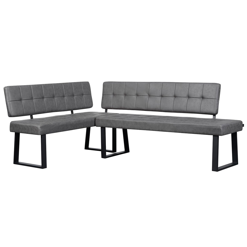B&D home® Eckbank AKA – Esszimmerbank mit Lehne, beidseitig montierbar (Links/rechts), Kaltschaum-Polsterung, platzsparend, für Esszimmer, Küche & Flur, ca. 176 x 140 cm