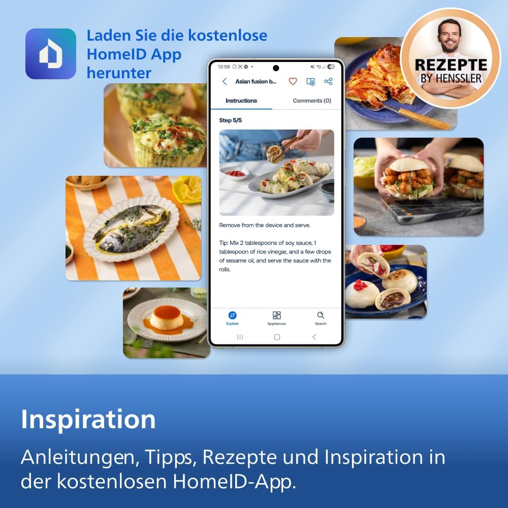Philips Airfryer 4000 Series Stacked Dual Basket, Gestapelte Heißluftfritteuse 2 Kammern, 10L, RapidAir Technologie, 45% weniger Platzbedarf, PFAS-freie Keramikbeschichtung, Sichtfenster (NA460/00)