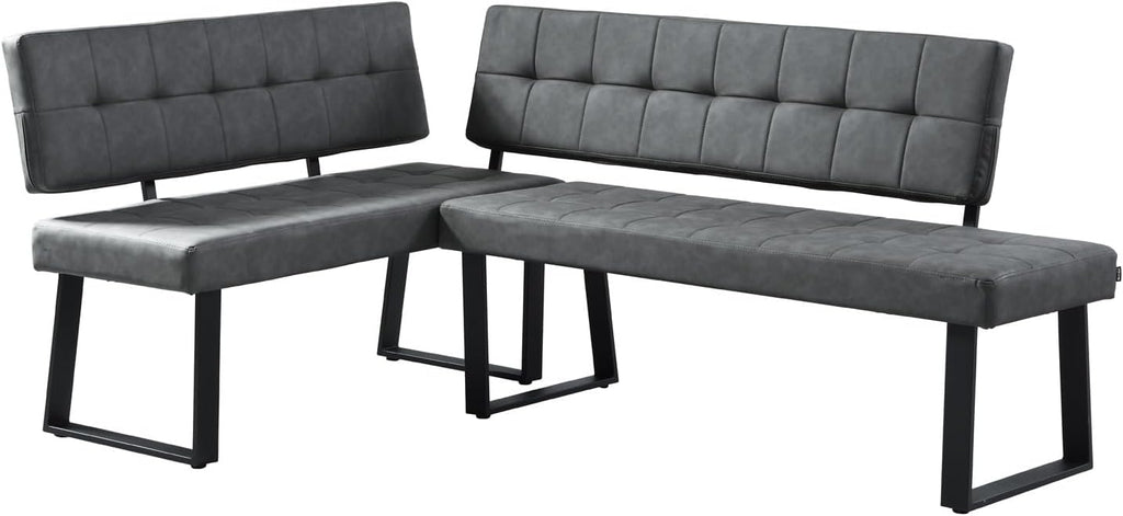 B&D home® Eckbank AKA – Esszimmerbank mit Lehne, beidseitig montierbar (Links/rechts), Kaltschaum-Polsterung, platzsparend, für Esszimmer, Küche & Flur, ca. 176 x 140 cm