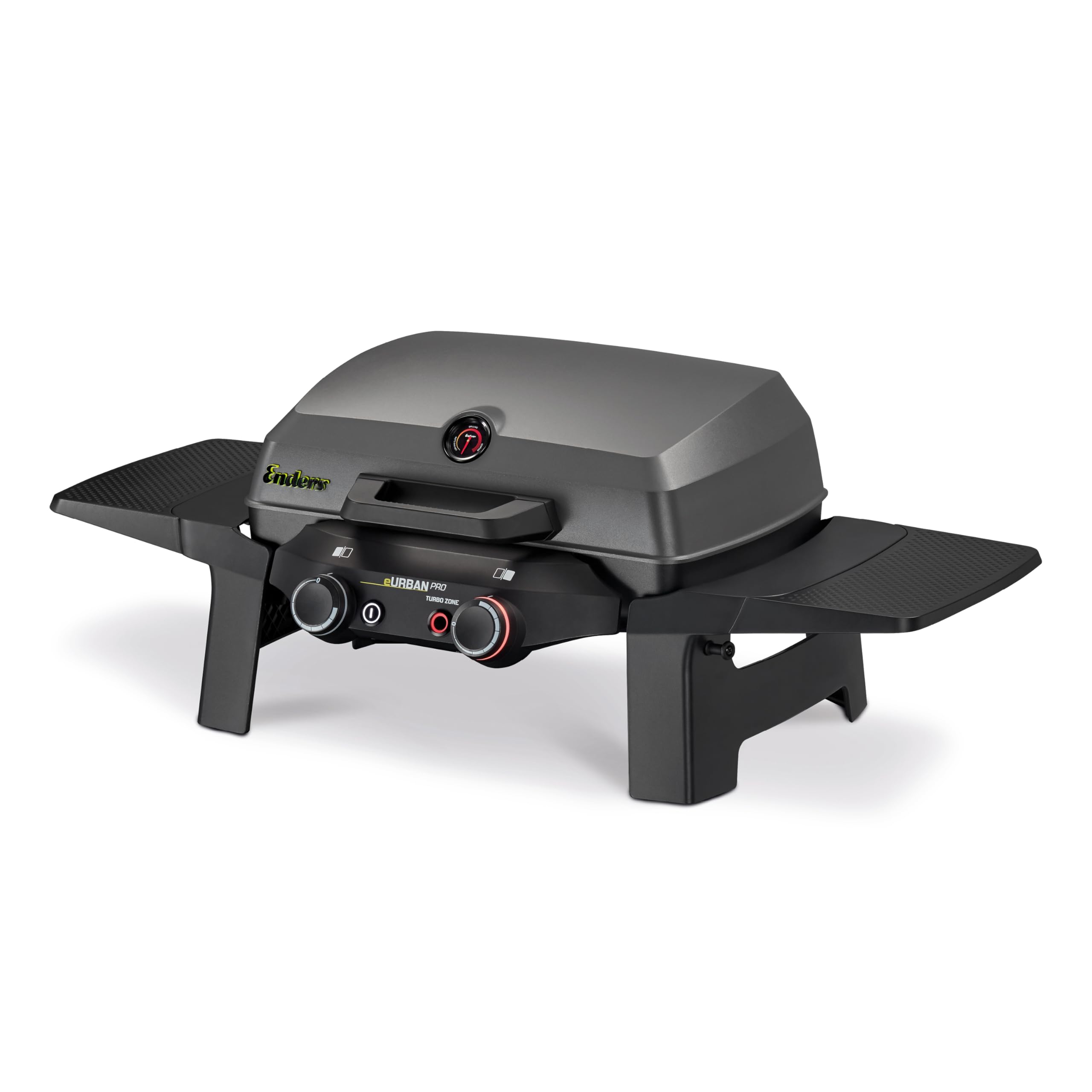 Enders® Gasgrill Urban II Pro, Tischgrill, Grillen-, Kochen- und Backen Funktion, 2 Brenner Edelstahl, mit Grill-Thermometer, Balkon-, Camping-Grill, Aluguss-Gehäuse, Gusseisen-Rost, #2062