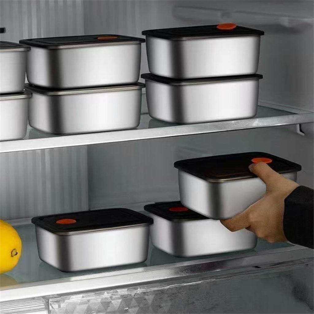 10 Stück Frischhaltedosen-Set, 590 ml Edelstahl Vorratsdosen mit Deckel Luftdicht, Vorratsbehälter Set, Aufbewahrungsboxen, Vorratsdose, Organizer Küche, BPA-Frei, spülmaschinen, gefrier (10)