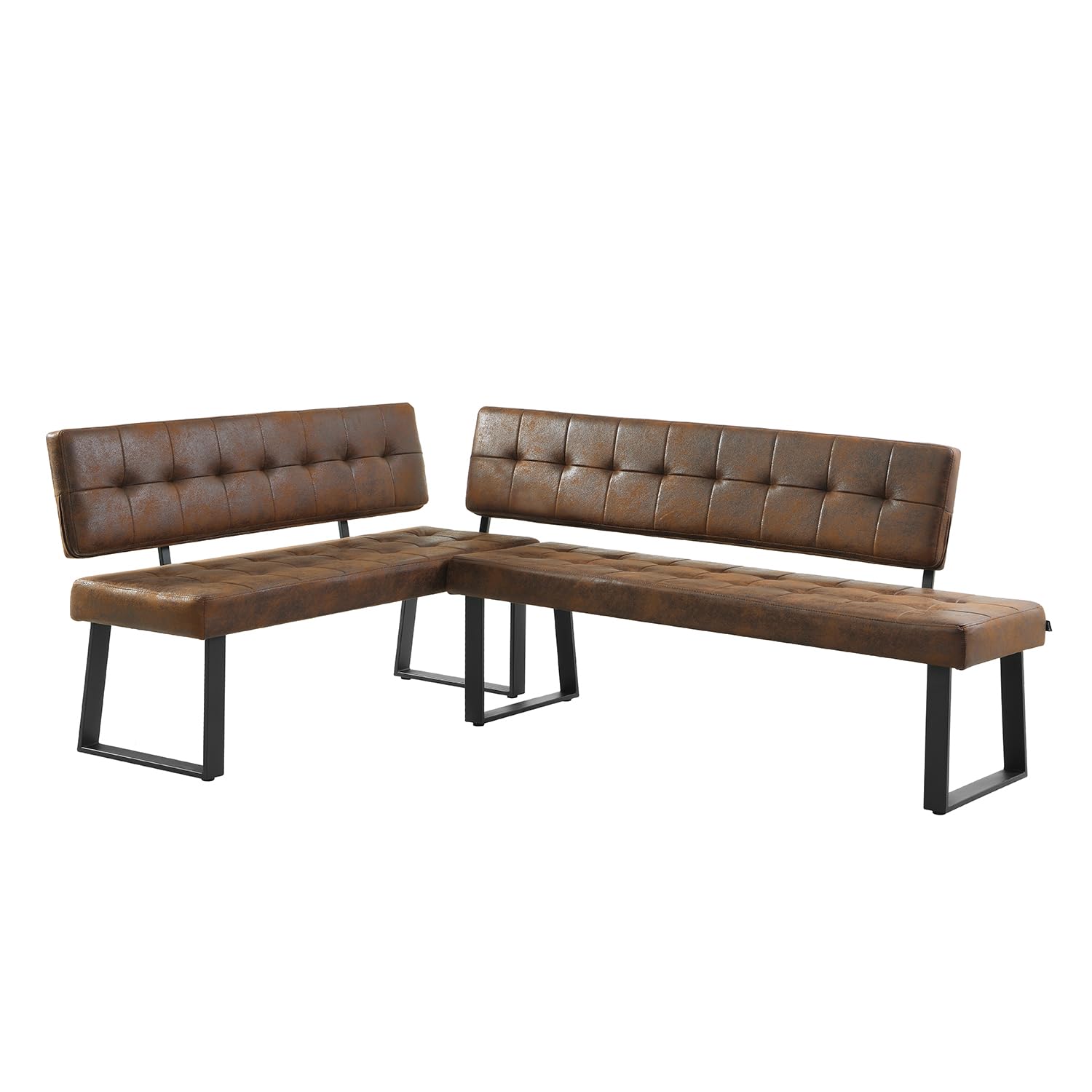 B&D home® Eckbank AKA – Esszimmerbank mit Lehne, beidseitig montierbar (Links/rechts), Kaltschaum-Polsterung, platzsparend, für Esszimmer, Küche & Flur, ca. 176 x 140 cm