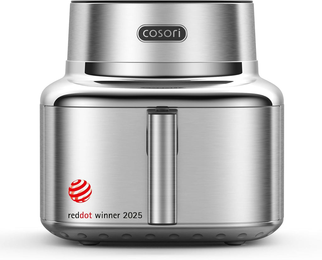 COSORI Airfryer | Iconic Single | 96% Metall | Keramikbeschichtung ohne PFAS und BPA | 7-in-1 6,2L Heißluftfritteuse | 61% energiesparend | 50+ Rezepte | spülmaschinenfest | silber | SE601S