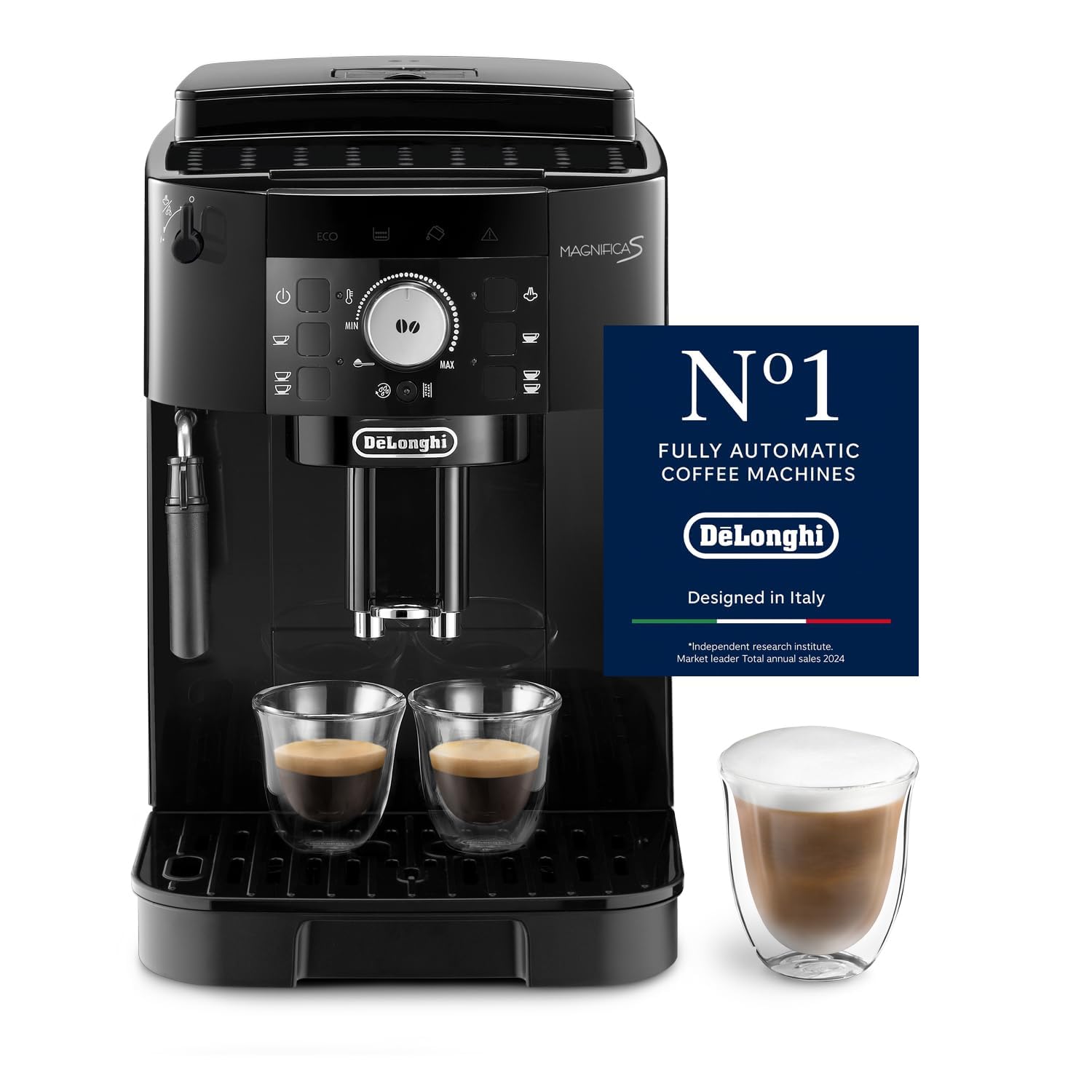 De’Longhi Magnifica Evo - Perfetto Kaffeevollautomat mit klassischem Milchaufschäumer, 4 One-Touch-Getränke, Cappuccino, Espresso Kaffeemaschine, Soft-Touch-Bedienfeld, Silber (ECAM292.33.SB)