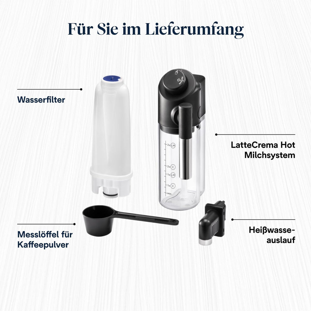 De’Longhi Magnifica Evo - Perfetto Kaffeevollautomat mit LatteCrema-Milchaufschäumer, 7 One-Touch-Getränke, Cappuccino, Espresso Kaffeemaschine, Soft-Touch-Bedienfeld, Schwarz (ECAM292.81.B)