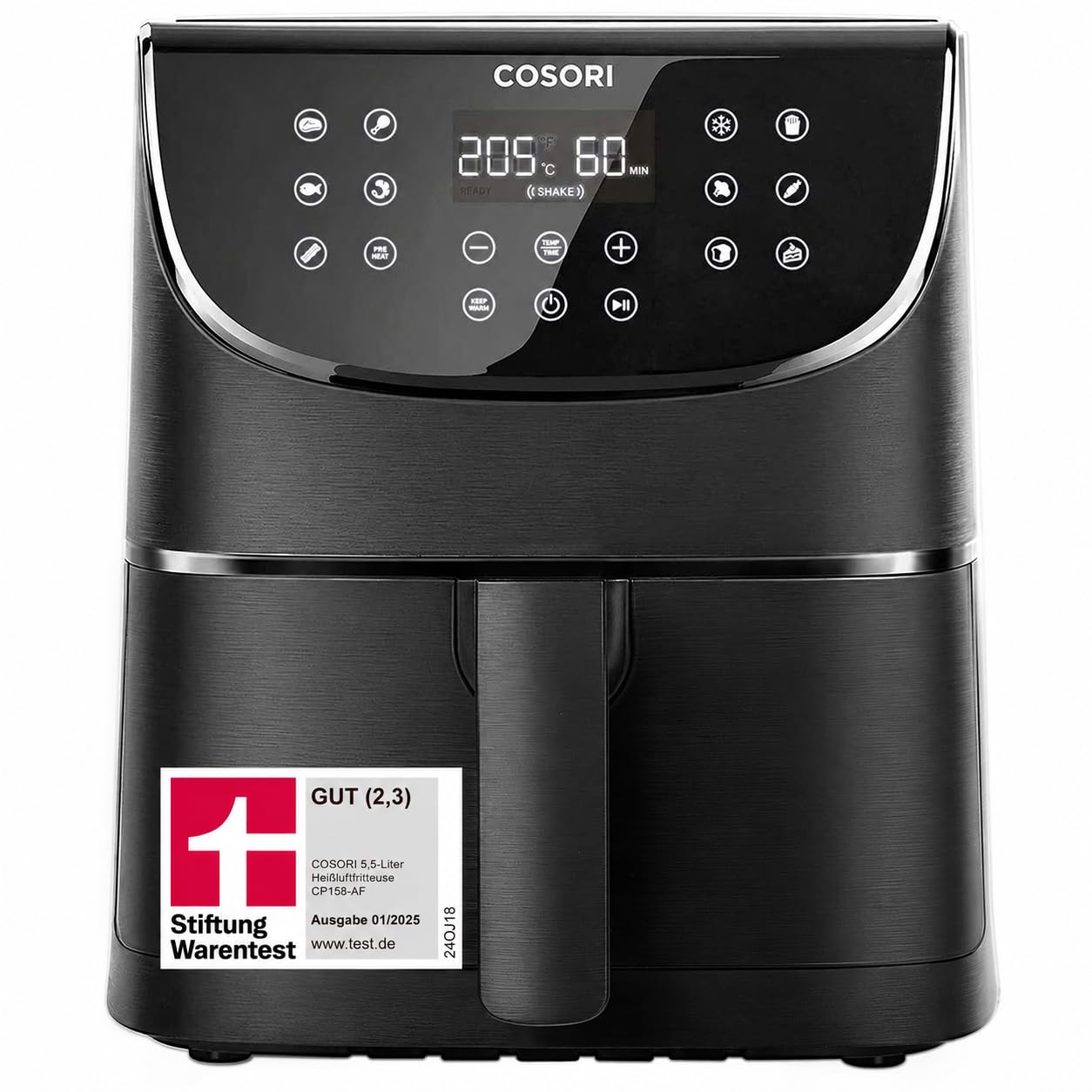 COSORI Heißluftfritteuse 2 Kammern, Dual Blaze TwinFry 10L Airfryer, mit 4 Heizrohren und flexiblen Kammern, gleichmäßige Hitzeverteilung, Temperatur bis 240 Grad C, Schwarz, TF102S