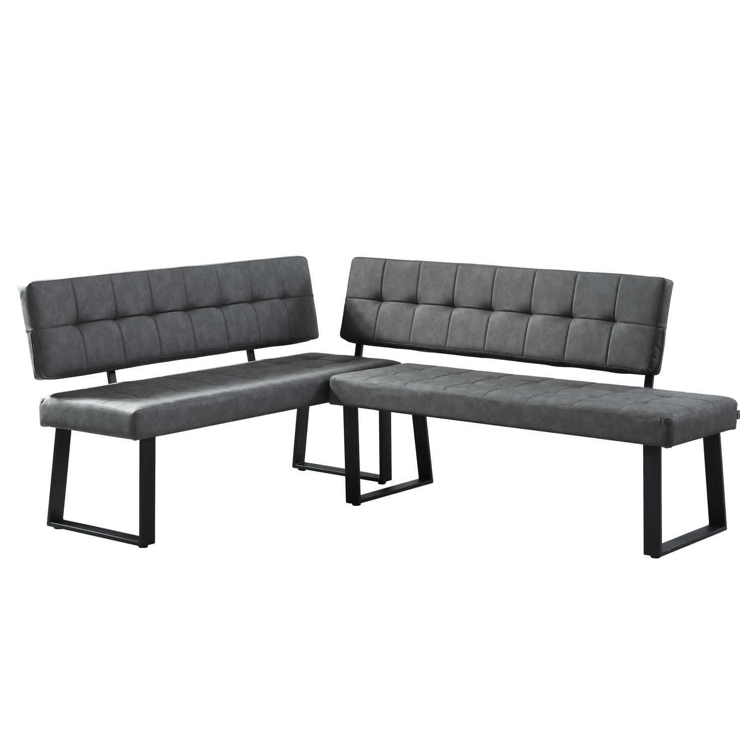 B&D home® Eckbank AKA – Esszimmerbank mit Lehne, beidseitig montierbar (Links/rechts), Kaltschaum-Polsterung, platzsparend, für Esszimmer, Küche & Flur, ca. 176 x 140 cm