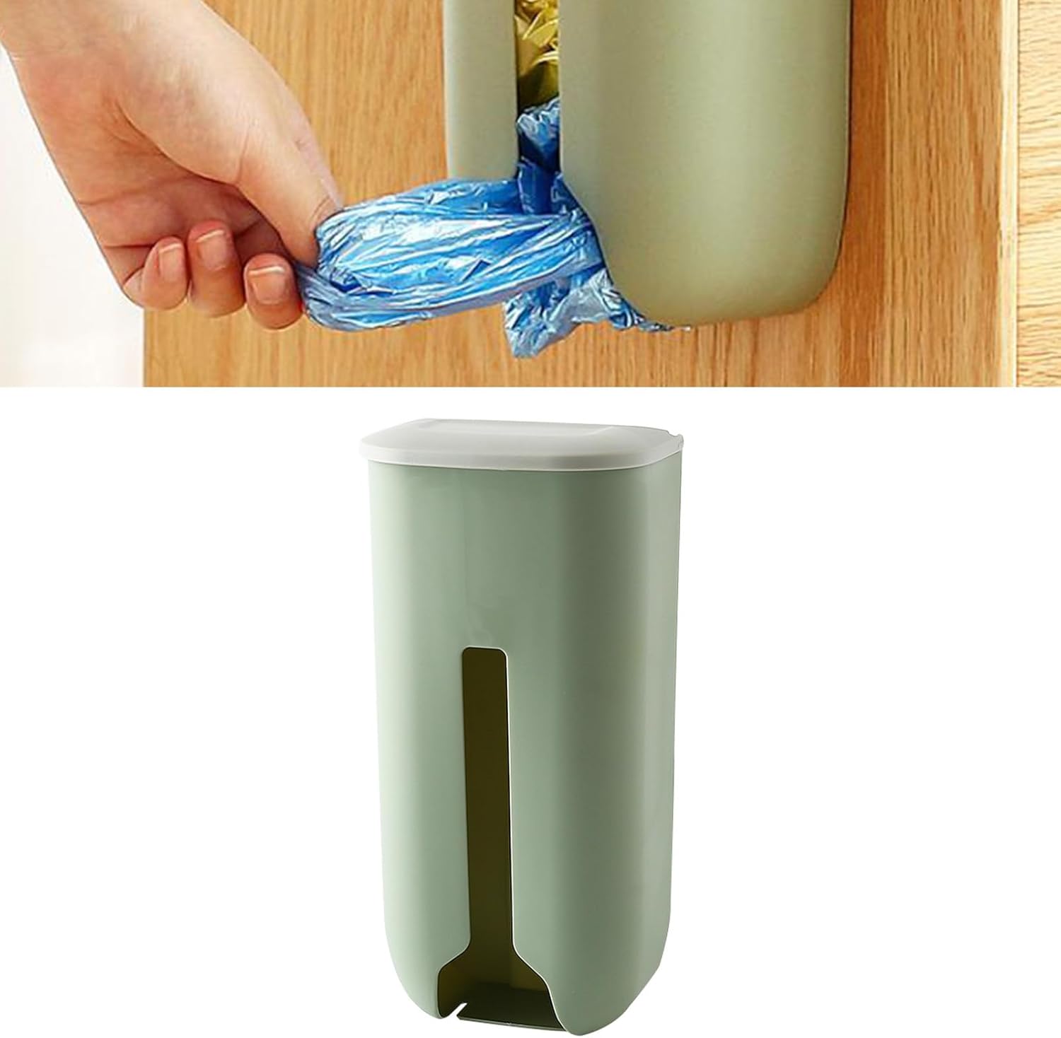 Generic Robuster Einkaufstütenhalter, Einfache Installation, Langlebiges Material für die Küche, Multifunktionaler Einsatz, Plastiktütenspender (Nordisches Grün)