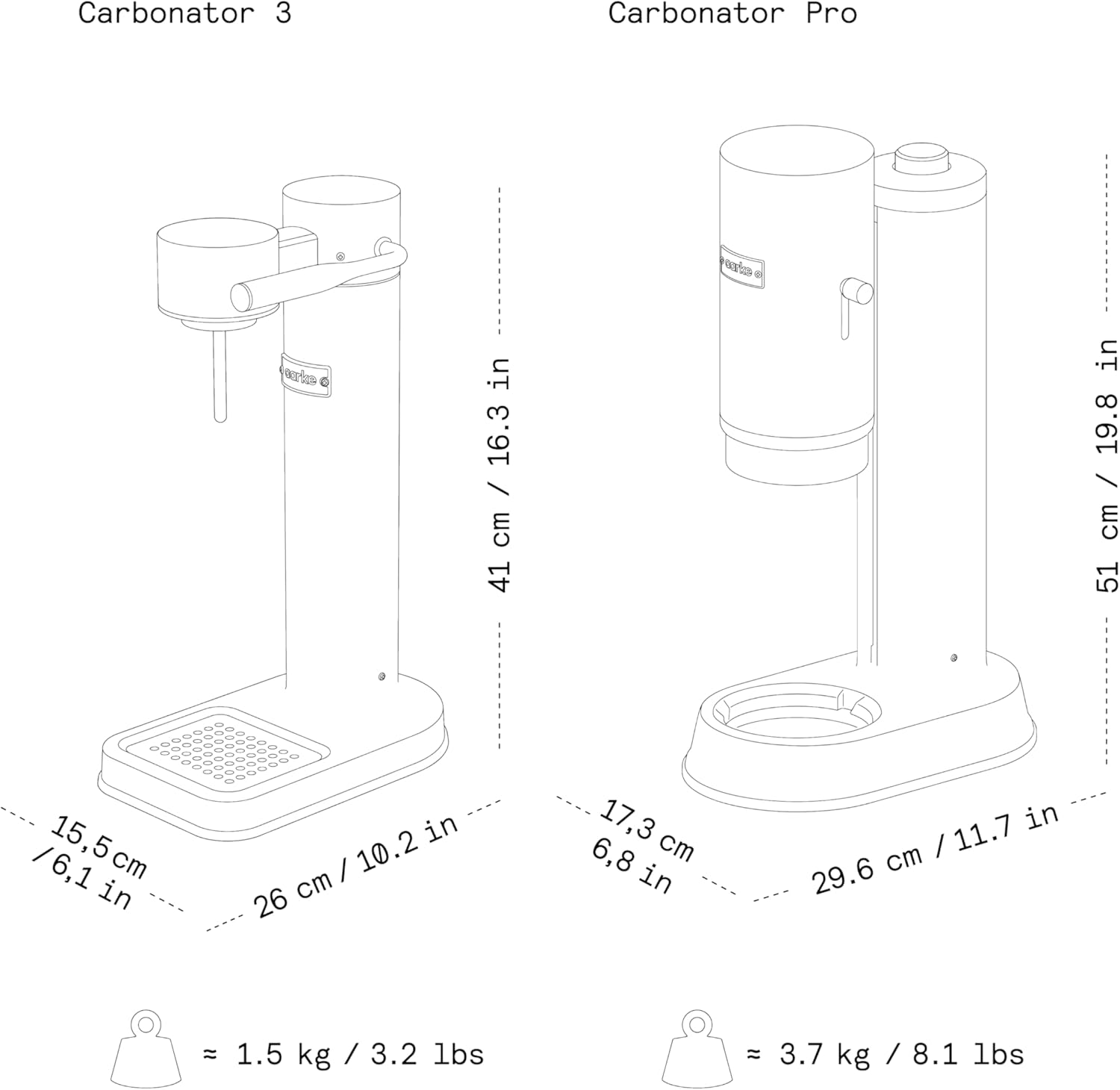 Aarke Carbonator 3, Wassersprudler aus Edelstahl im modernen Edelstahl Finish mit BPA-freier 1L PET-Flasche, Sprudelwasserbereiter für Leitungswasser, kompatibel mit 60L CO2-Zylindern