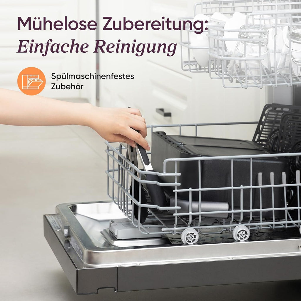 COSORI Heißluftfritteuse 2 Kammern, Dual Blaze TwinFry 10L Airfryer, mit 4 Heizrohren und flexiblen Kammern, gleichmäßige Hitzeverteilung, Temperatur bis 240 Grad C, Schwarz, TF102S