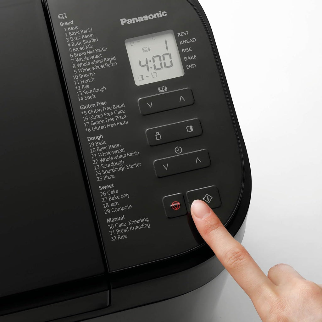 Panasonic SD-YR2540 Premium Grau Vollautomatischer Brotbackautomat, horizontales Design und Hefespender, 32 automatische Programme, zwei Temperatursensoren, 13-Stunden-Zeitvorwahl, Grau