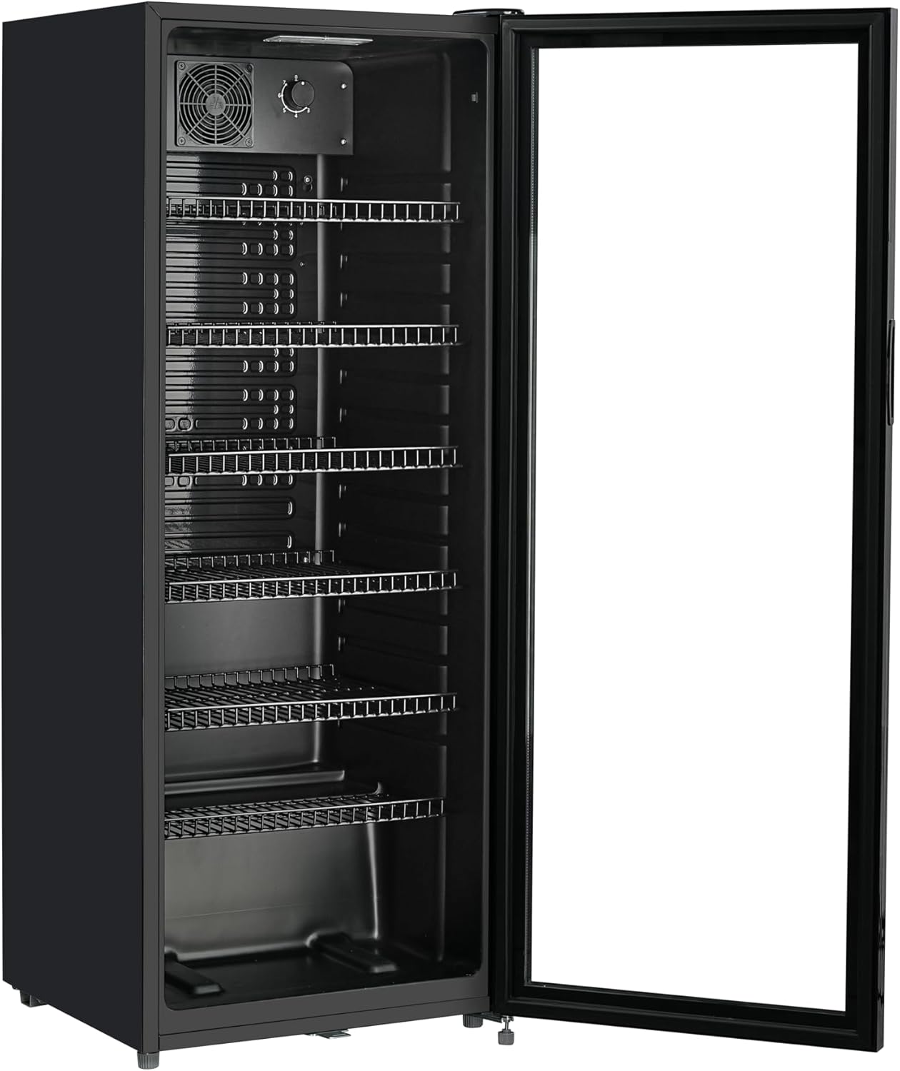 METRO Professional Getränkekühlschrank GSC4240B, 237 L, 110 W, 6 verstellbaren Einlegeböden, LED-Innenbeleuchtung, schwarz