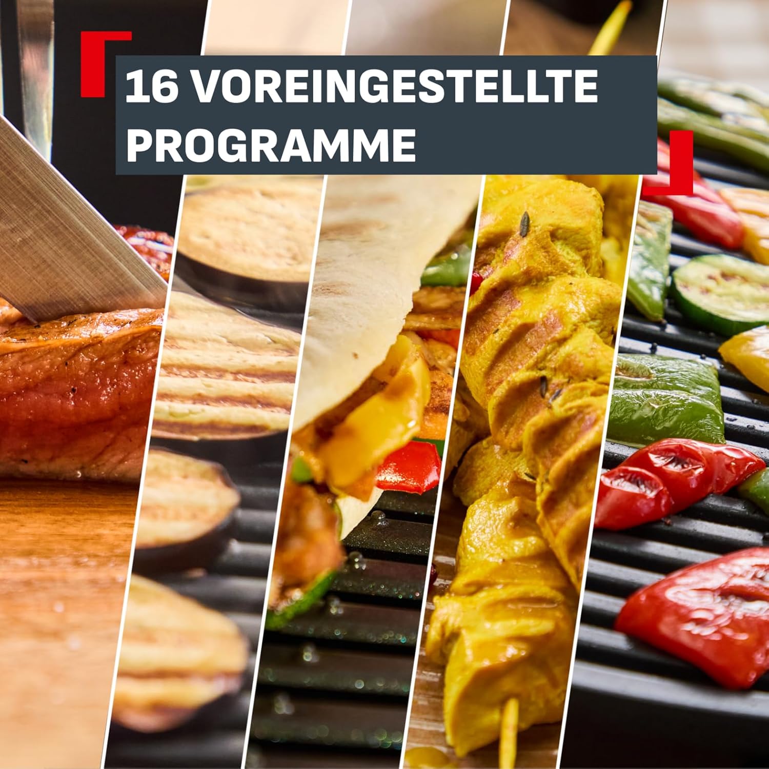 Tefal OptiGrill Elite XL Kontaktgrill, 16 Programme, Digitales Display mit Garstufenanzeige, abnehmbare XL-Platten, Grillboost-Funktion, intuitive Bedienung, Elektrogrill, Edelstahl, GC760D12