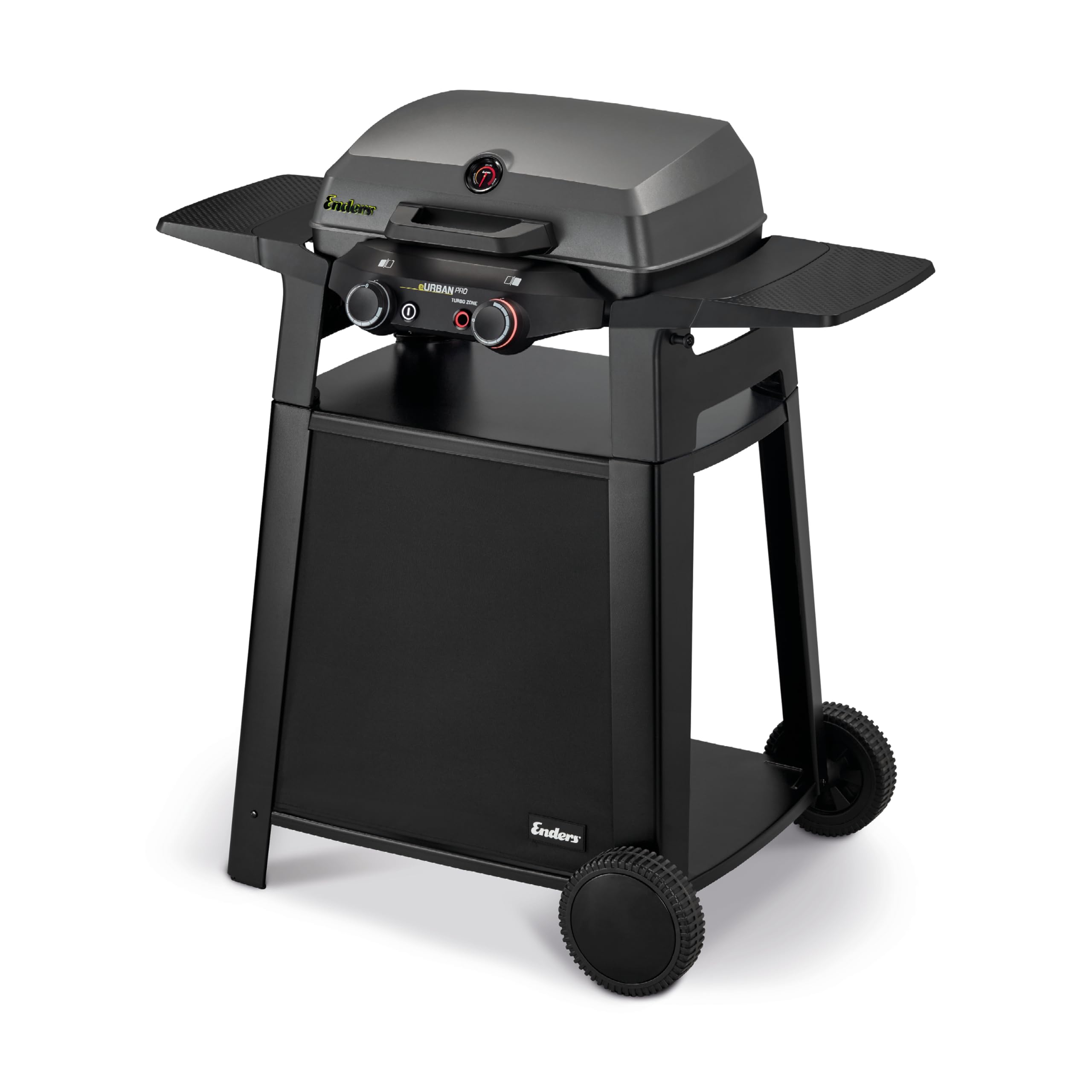 Enders® Gasgrill Urban II Pro, Tischgrill, Grillen-, Kochen- und Backen Funktion, 2 Brenner Edelstahl, mit Grill-Thermometer, Balkon-, Camping-Grill, Aluguss-Gehäuse, Gusseisen-Rost, #2062