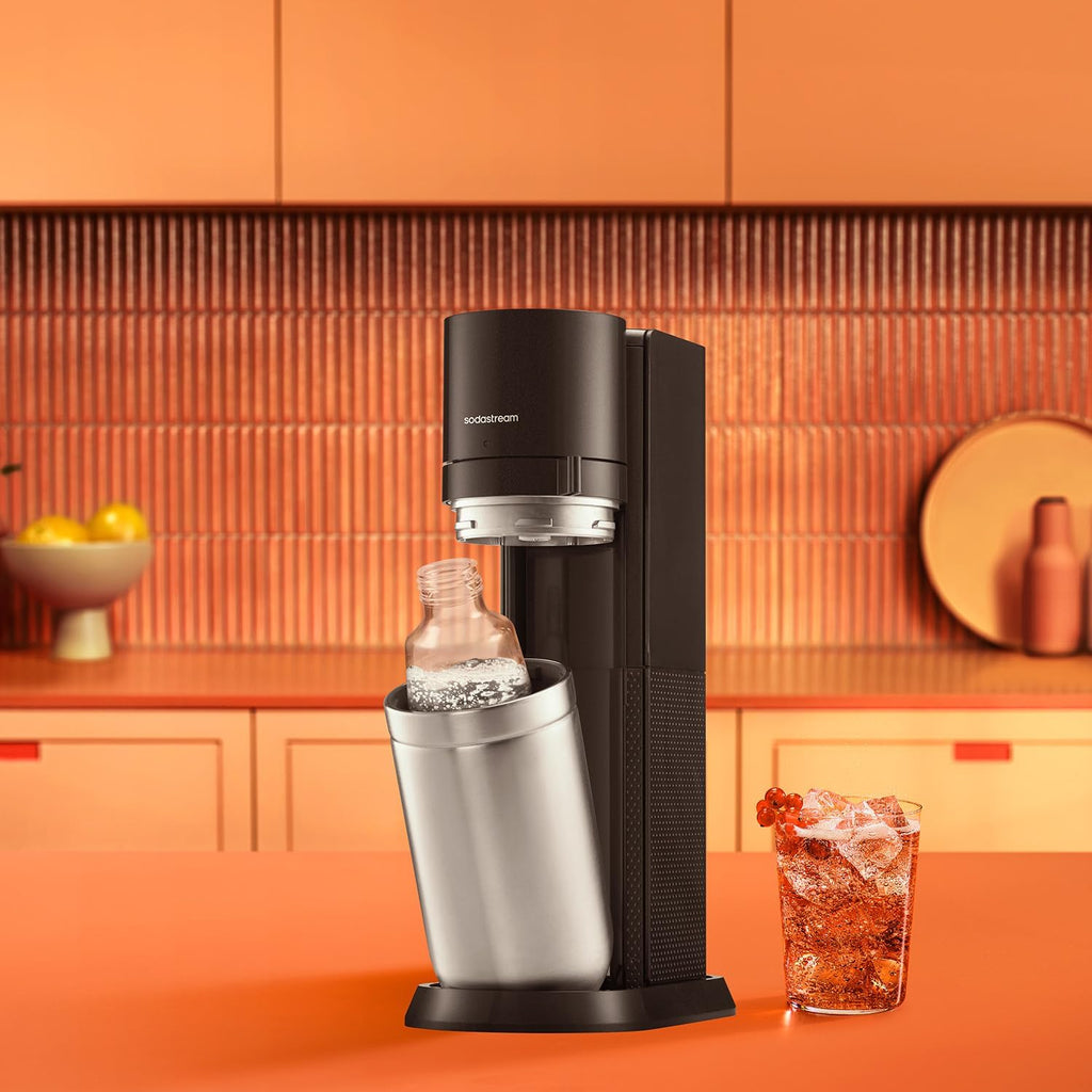 SodaStream Wassersprudler DUO mit Quick-Connect CO2-Zylinder | inkl. 2x 1L Glasflasche und 2x 1L FUSE Kunststoffflasche (spülmaschinengeeignet) |Farbe: Titan