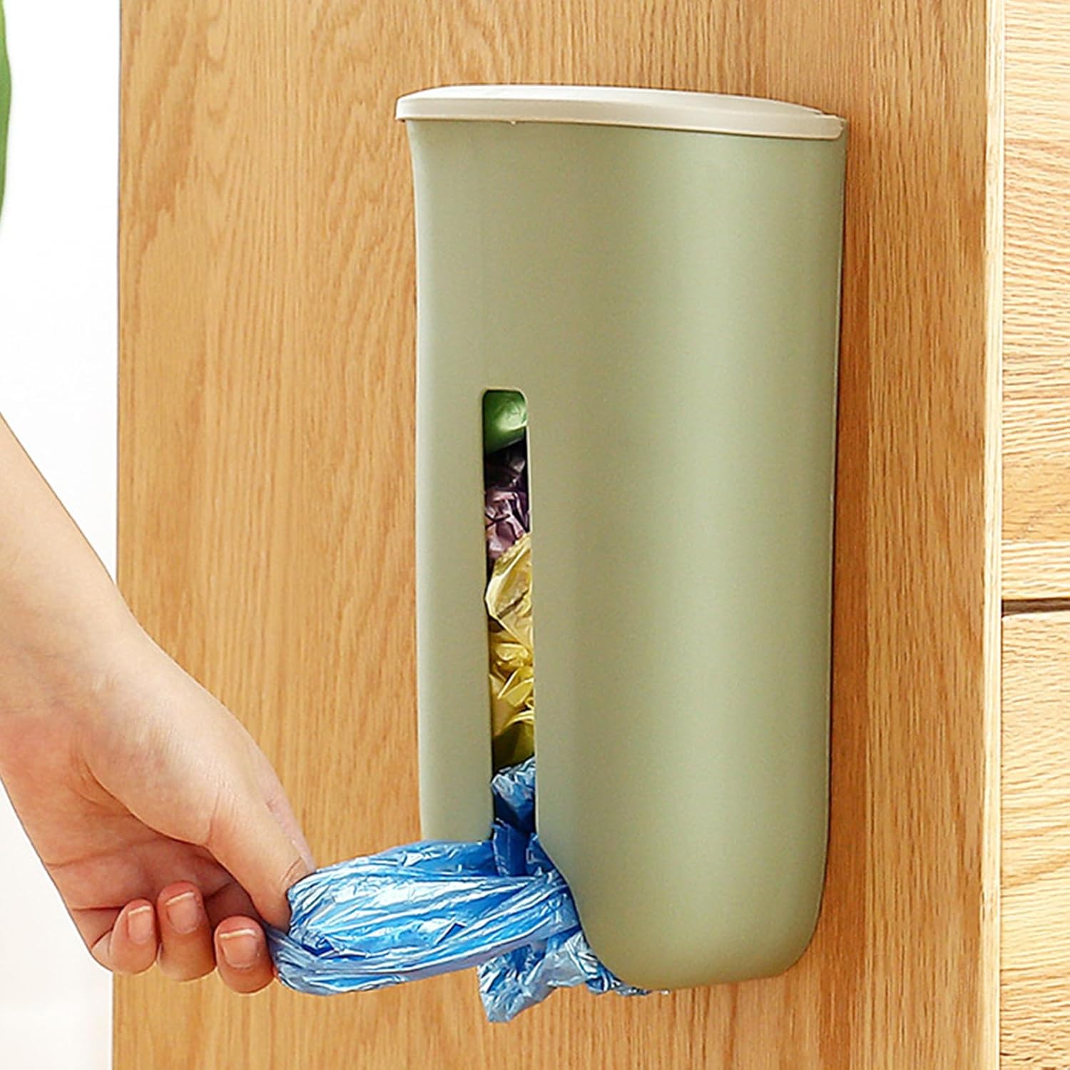 Generic Robuster Einkaufstütenhalter, Einfache Installation, Langlebiges Material für die Küche, Multifunktionaler Einsatz, Plastiktütenspender (Nordisches Grün)