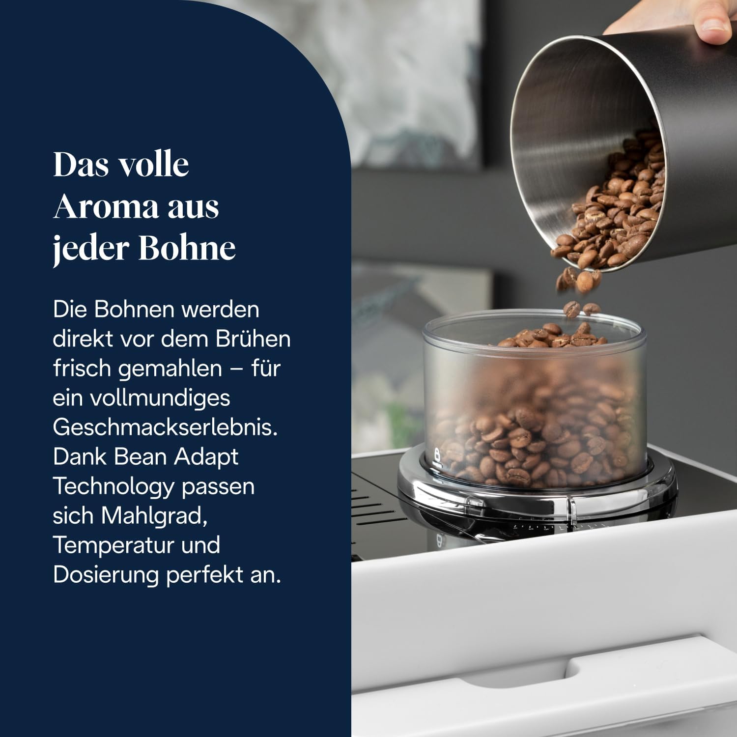 De'Longhi Rivelia EXAM440.55.W Kaffeevollautomat, perfekter Milchschaum, wechselbarer Bohnenbehälter, 16 Kaffee- & Milchgetränke auf Knopfdruck, Extra-Shot-Funktion, 3,5" Touch-Display, Weiß