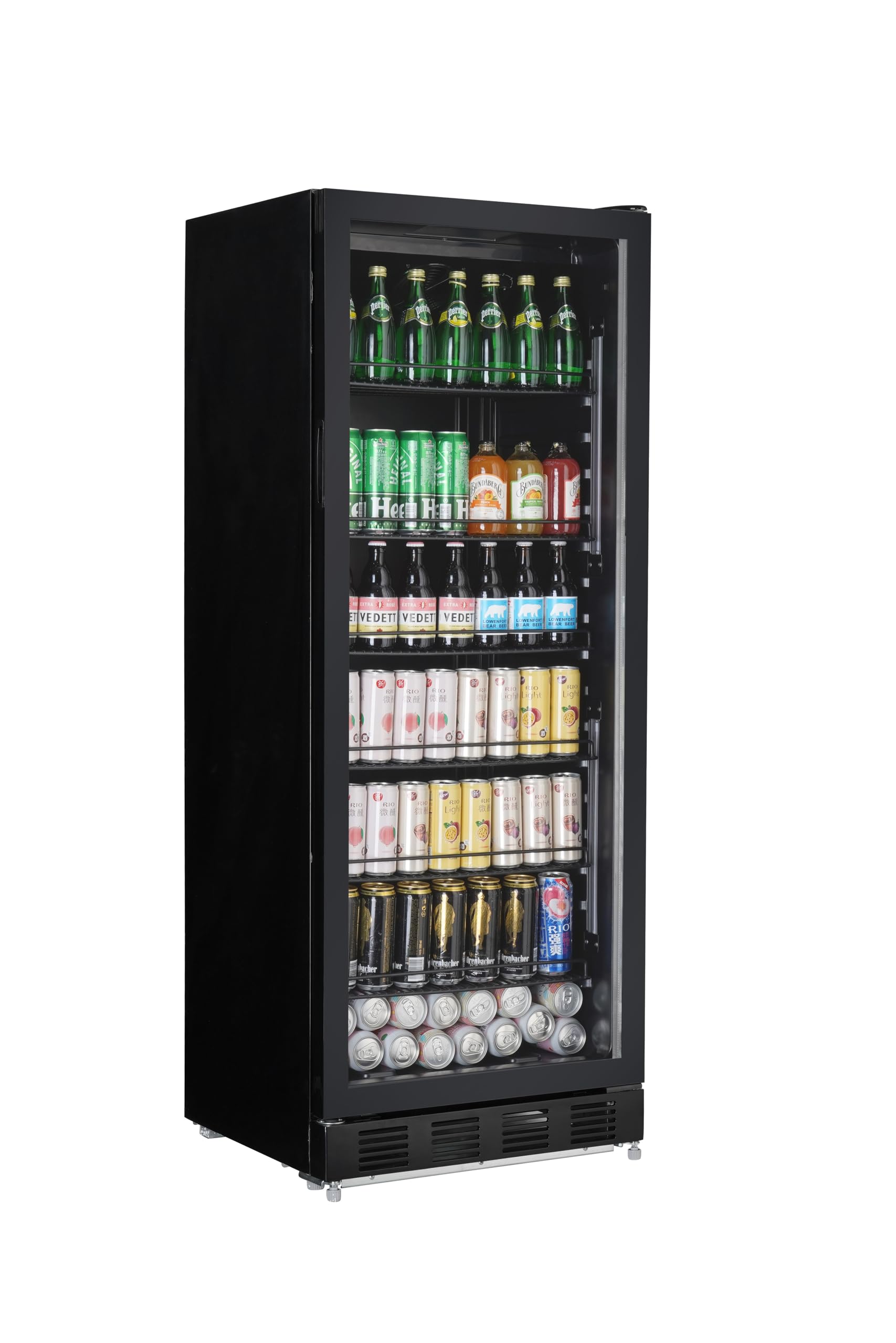 METRO Professional Getränkekühlschrank GSC4240B, 237 L, 110 W, 6 verstellbaren Einlegeböden, LED-Innenbeleuchtung, schwarz