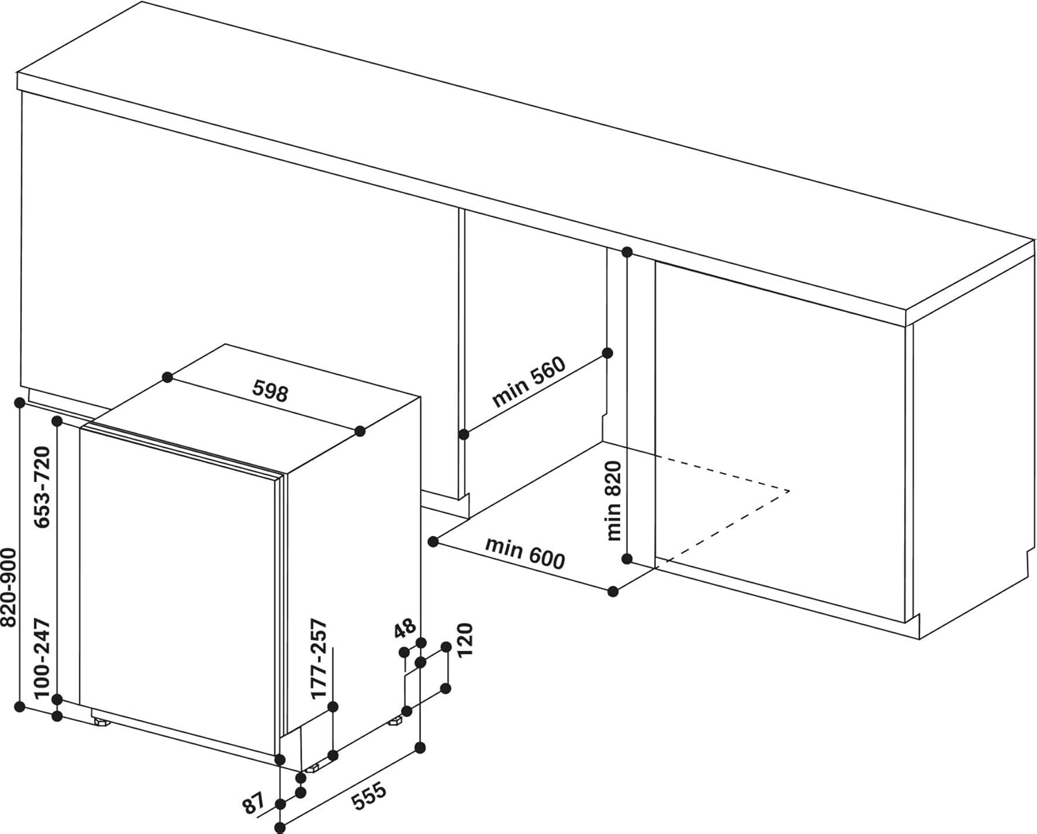 Einbau-Geschirrspüler 14 Maßgedecke Silber – Vollintegriert, 43 dB, ActiveDry & Besteckschublade
