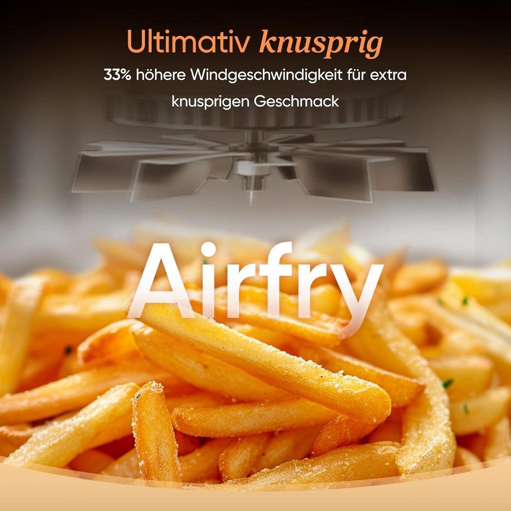 COSORI Airfryer | Turbo Tower Pro | DualBlaze-Technologie | Keramikbeschichtung Ohne PFAS | 2630W | 10,8L | Automatische Luftstrom-Regulierung | Silbergrau | DC112