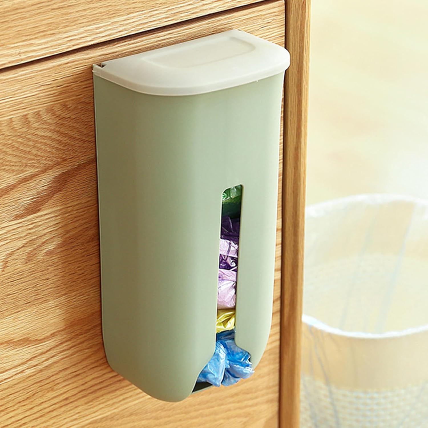 Generic Robuster Einkaufstütenhalter, Einfache Installation, Langlebiges Material für die Küche, Multifunktionaler Einsatz, Plastiktütenspender (Nordisches Grün)