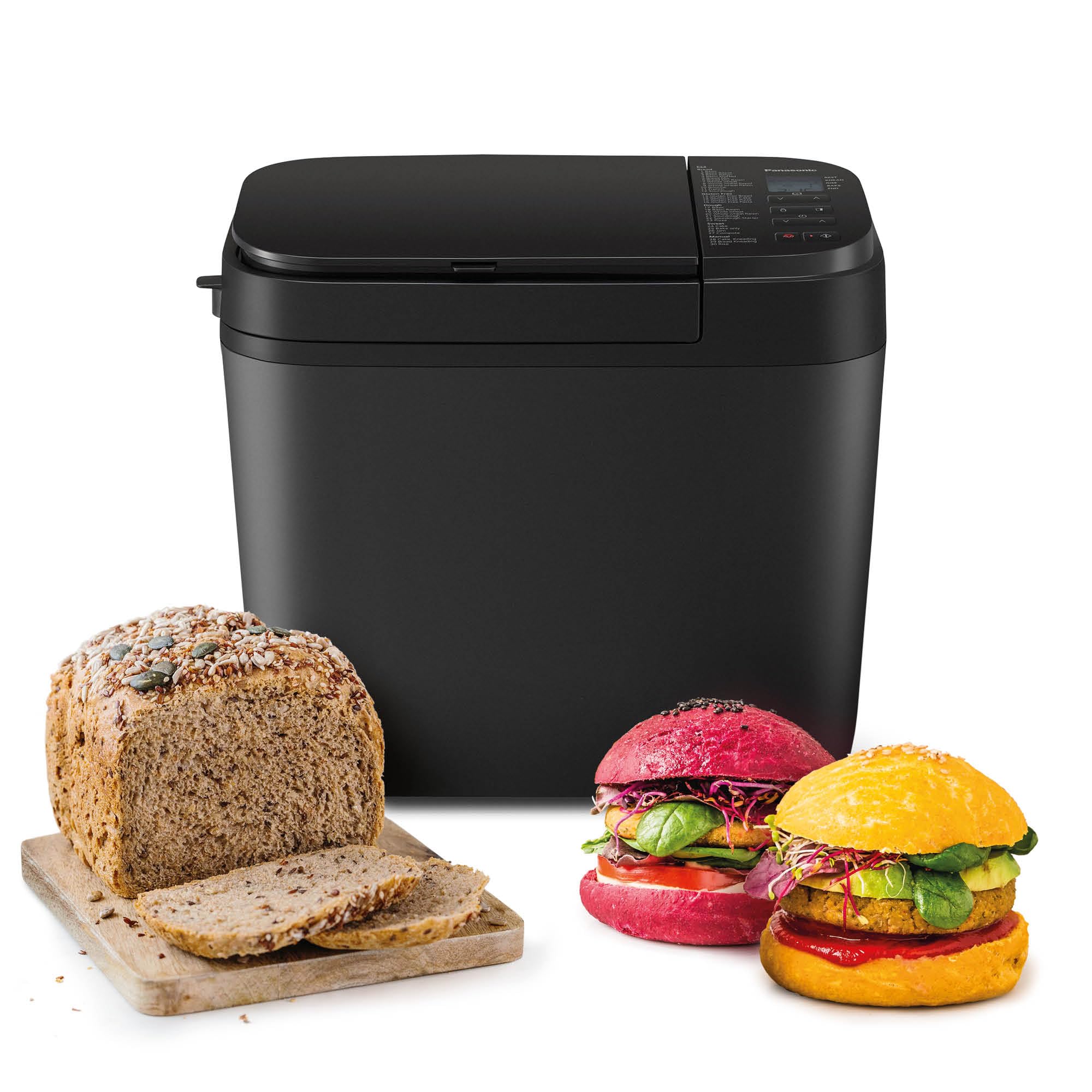 Panasonic SD-YR2540 Premium Grau Vollautomatischer Brotbackautomat, horizontales Design und Hefespender, 32 automatische Programme, zwei Temperatursensoren, 13-Stunden-Zeitvorwahl, Grau