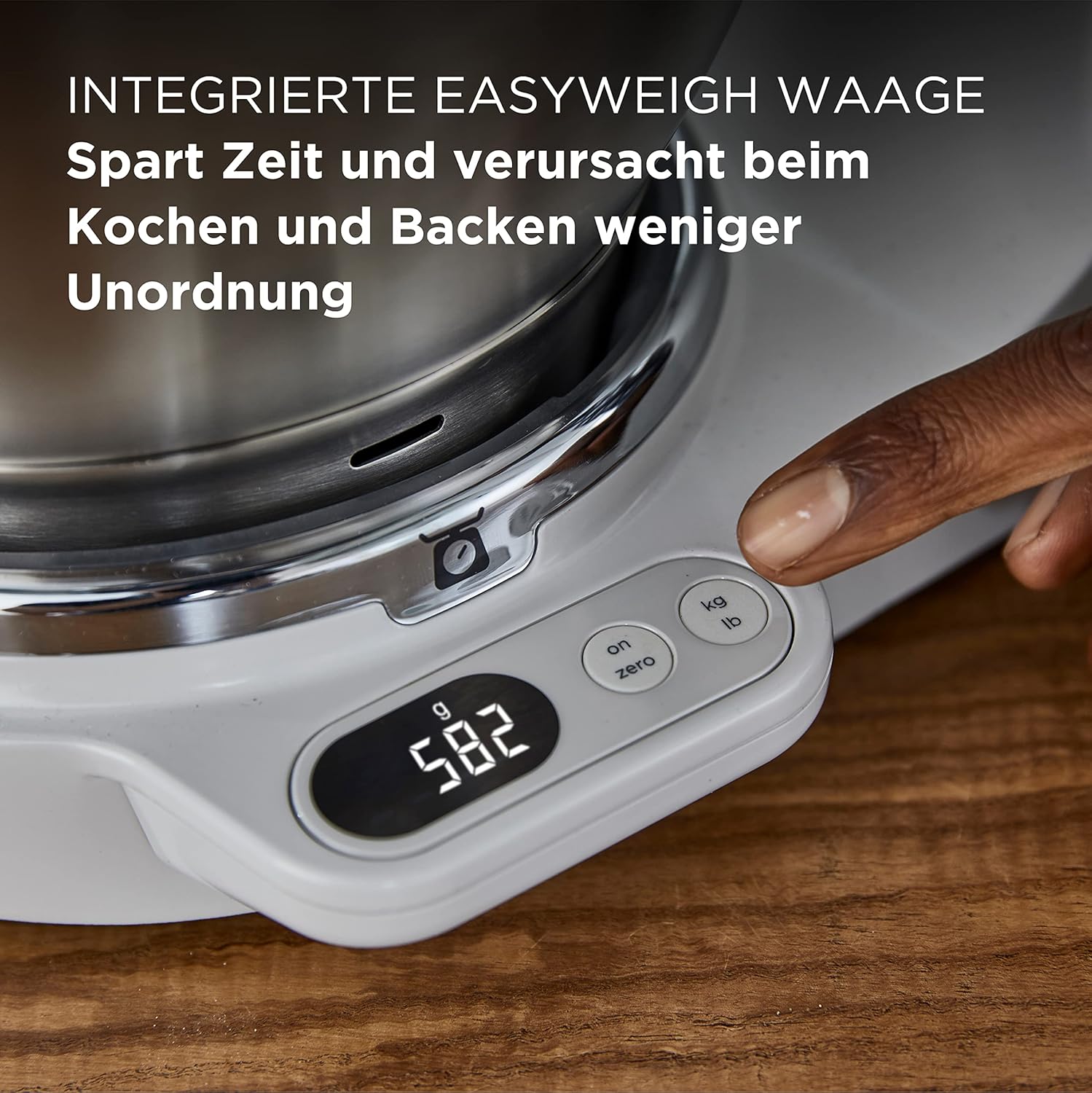 Kenwood Titanium Chef Baker KVC85.004SI Küchenmaschine mit integrierter Waage,inkl. 3-teiligem Patisserie-Set,5 L und 3,5 L ,stufenloser Geschwindigkeitsregler,1200 W,Silber,Stainless Steel